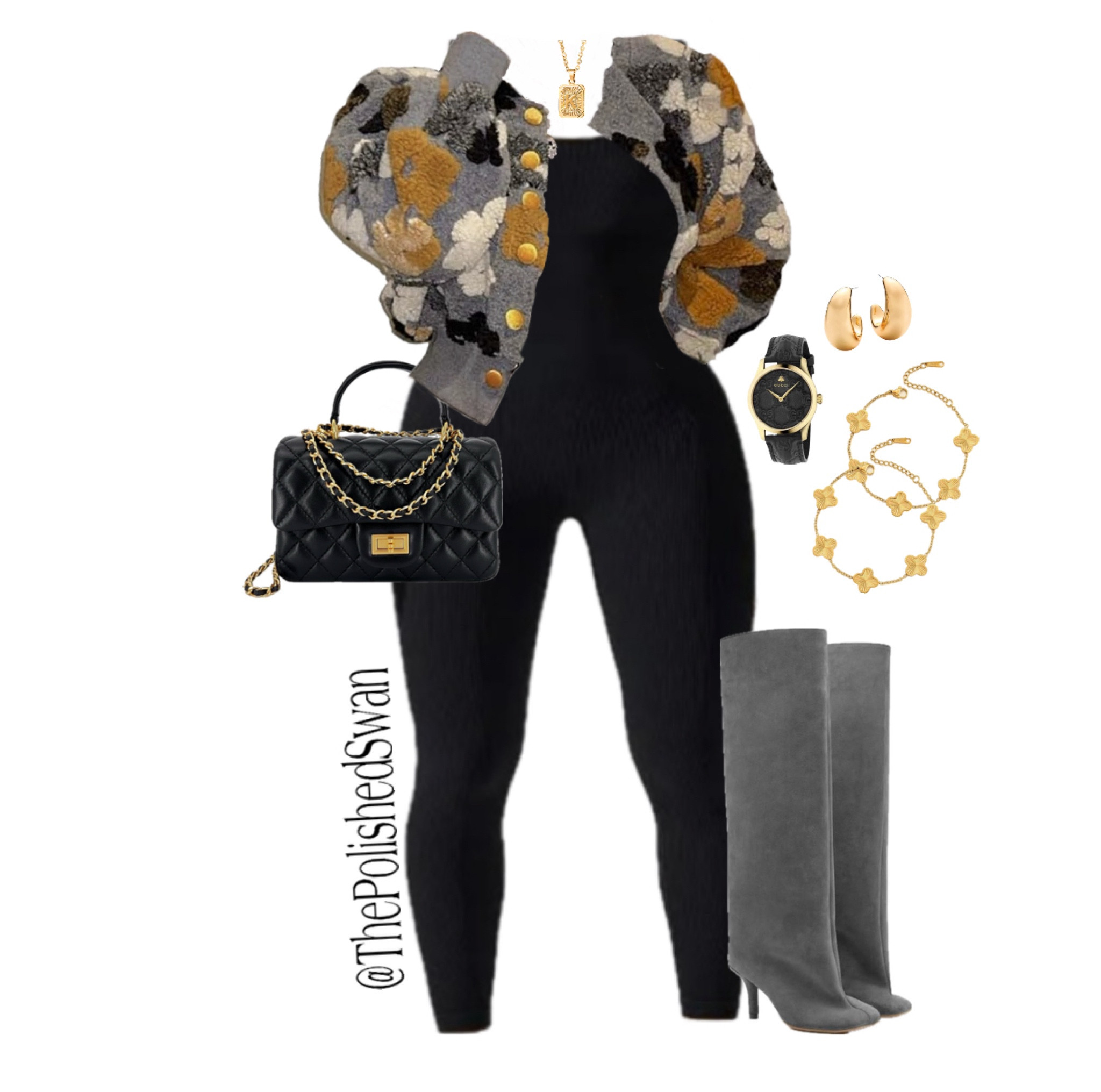 Jumpsuit outfit idea with a sweater cardigan and knee high boots. #womensStyle #outfitideasforwomen #cuteoutfit #baddieoutfit 

#LTKFindsUnder100