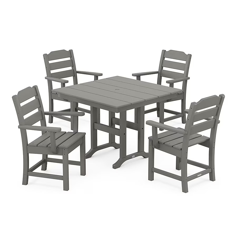 allen + roth by POLYWOOD Oakport 5 -Piece Grey Patio Dining Set Plastic Square Table with 4 Stati... | Lowe's