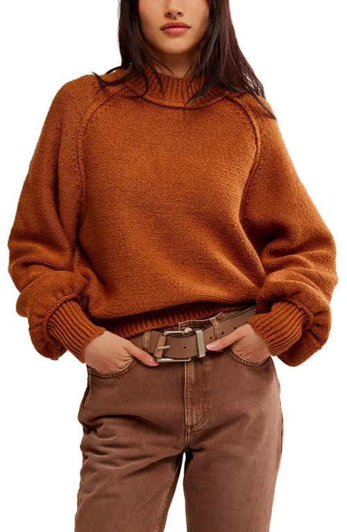 Free People Riley Mock Neck Sweater in Meerkat at Nordstrom, Size Small | Nordstrom