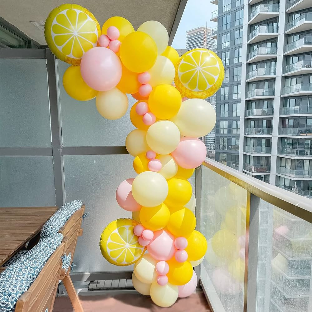 Pastel Yellow Balloon Garland Kit 127Pcs Lemon balloon arch For baby shower Lemonade party main s... | Amazon (US)
