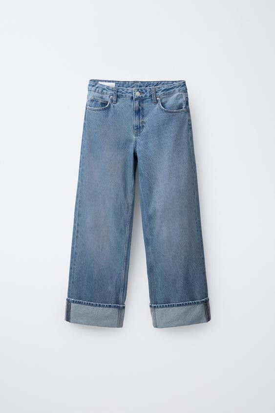 CUFFED WIDE LEG JEANS | Zara US
