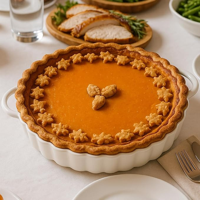 10×2in Deep Ceramic Pie Pan with Handles for Pie Quiche Tart Baking. Easy to grip, Lead-Free. Ca... | Amazon (US)