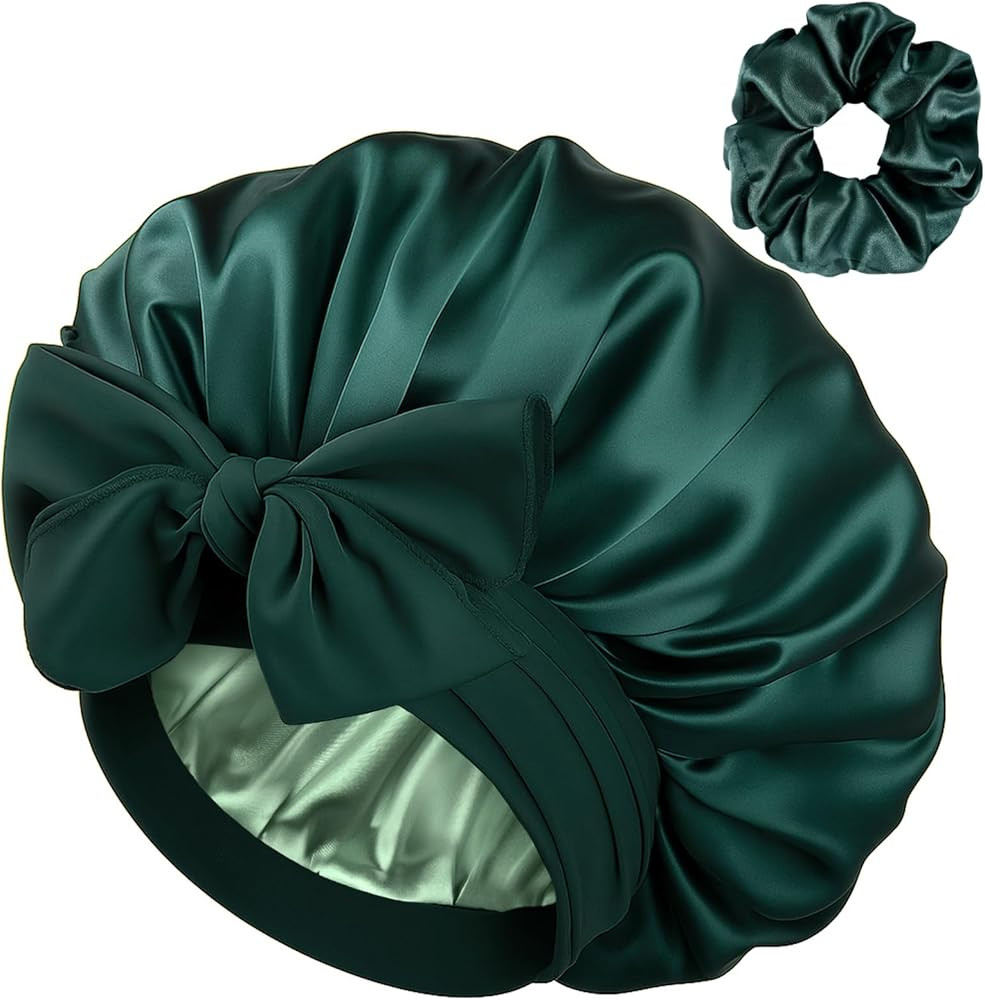 YANIBEST Satin Silk Bonnet for Sleeping Women, Double Layer Hair Bonnet with Elastic Tie Band for... | Amazon (US)