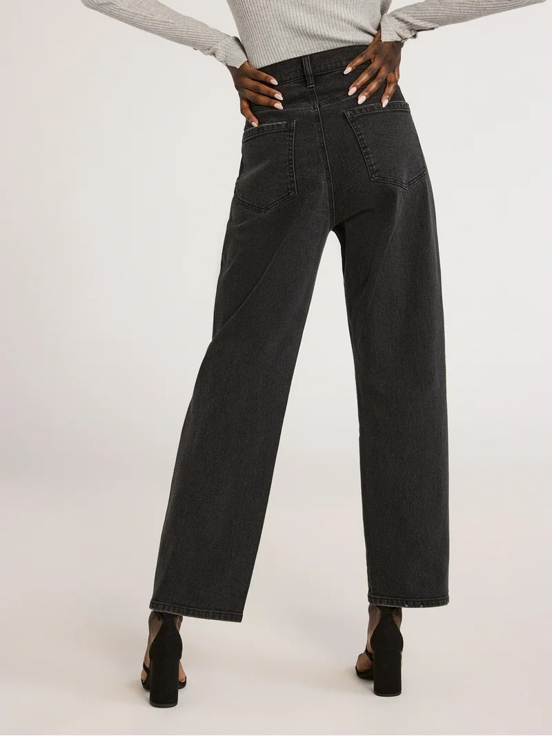 Scoop Women's Mid Rise Barrel Leg Jeans, Sizes 0-20 | Walmart (US)