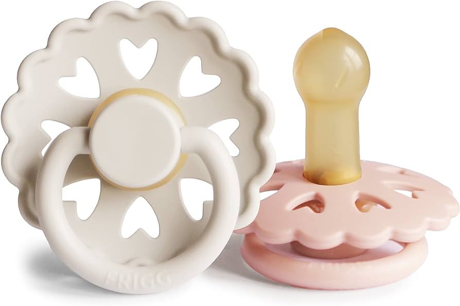 FRIGG Andersen Fairytale Natural Rubber Baby Pacifier | Made in Denmark | BPA-Free (Cream/Blush, ... | Amazon (US)