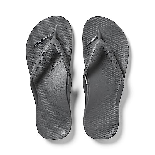 Archies Arch Support Flip Flops for Men & Women – Orthotic Sandals for Plantar Fasciitis Relief – Lightweight, Cushioning, Shock-Absorbing Sandals for Walking, Foot Pain & All-Day Comfort - Charcoal (US Men's 7 / US Women's 8) | Amazon (US)