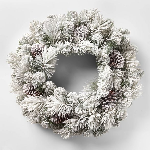 28in Unlit Flocked Artificial Pinecone Christmas Wreath - Wondershop™ | Target