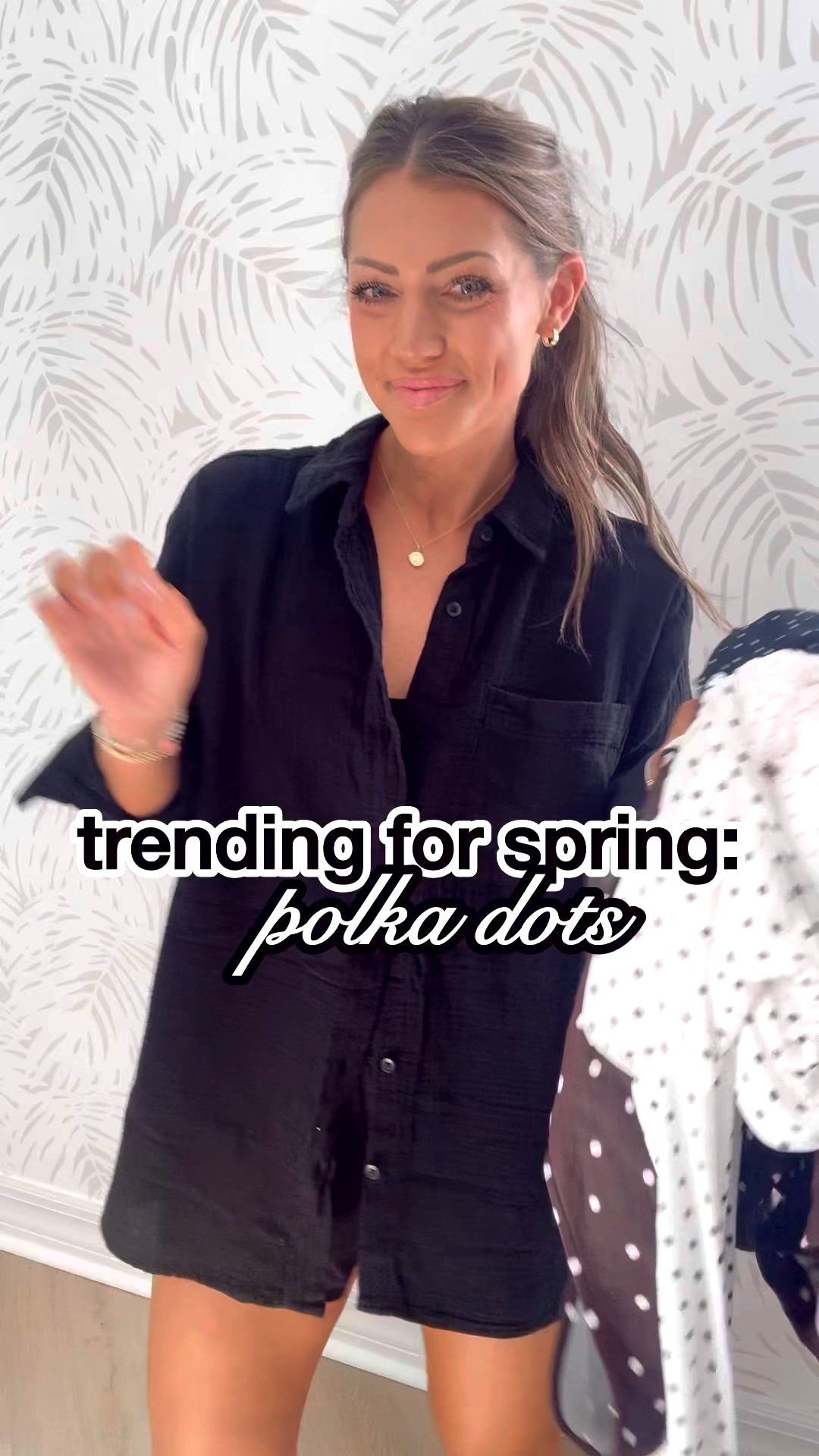 I’m wearing an XS in everything! 
Cutest polka dot looks for date night, vacation, spring break, girls night, etc. 🖤🤍♥️ the reversible tube top is my FAVE — sooo cute to throw on with jeans or shorts for a casual look, or even dress it up more if you want! 

Date night outfit
Girls night out 
Vegas trip
Spring break 
Date night outfits
Spring break outfits
Spring break 2026
Polka dots
Spring trends 
Vacation outfits 