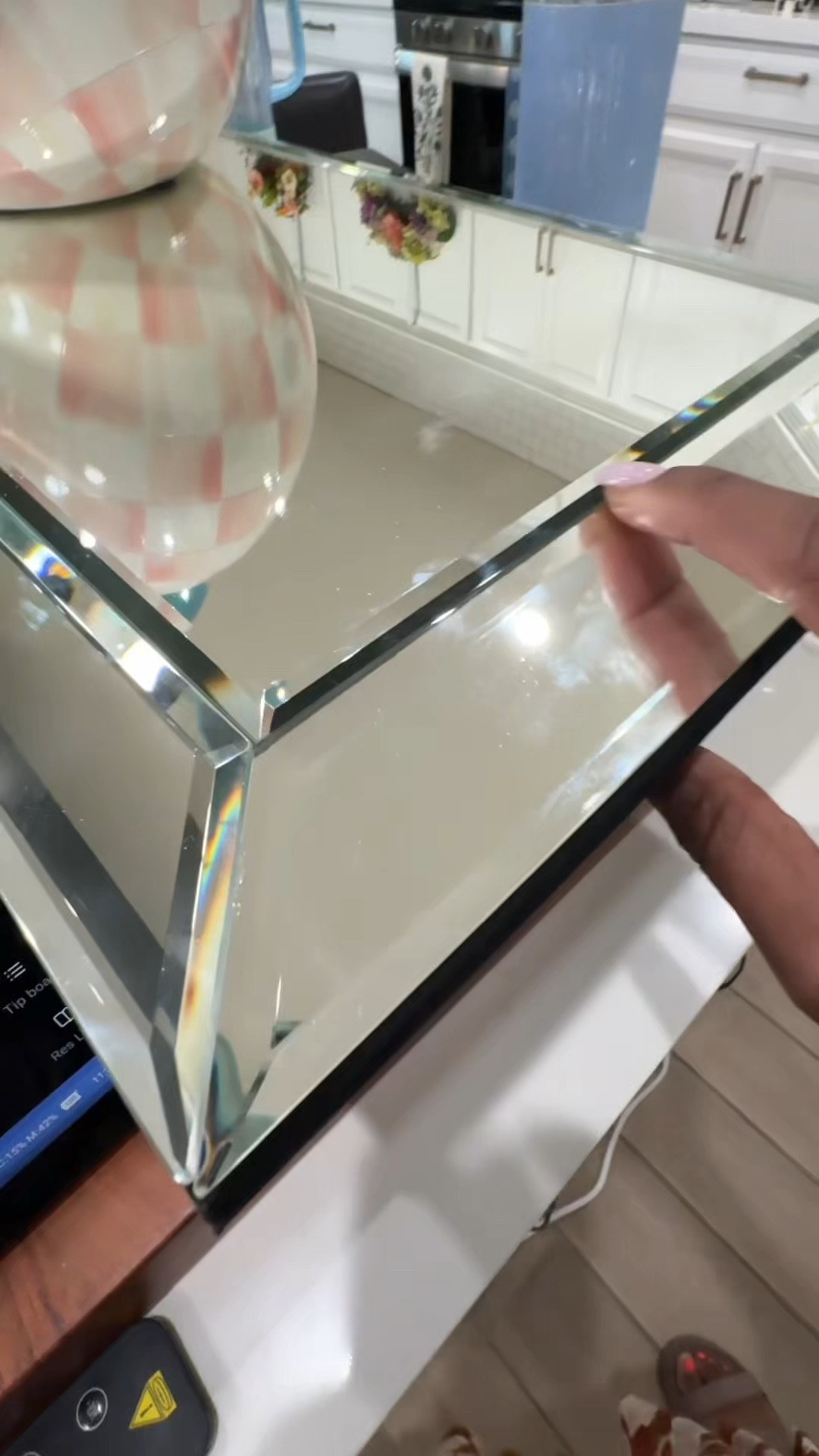 Mirror centerpiece tray ✨ 

Reflective glass base that elevates candles, florals, and decor instantly. @QVC 

#LTKHome #LTKSaleAlert #LTKmomlife