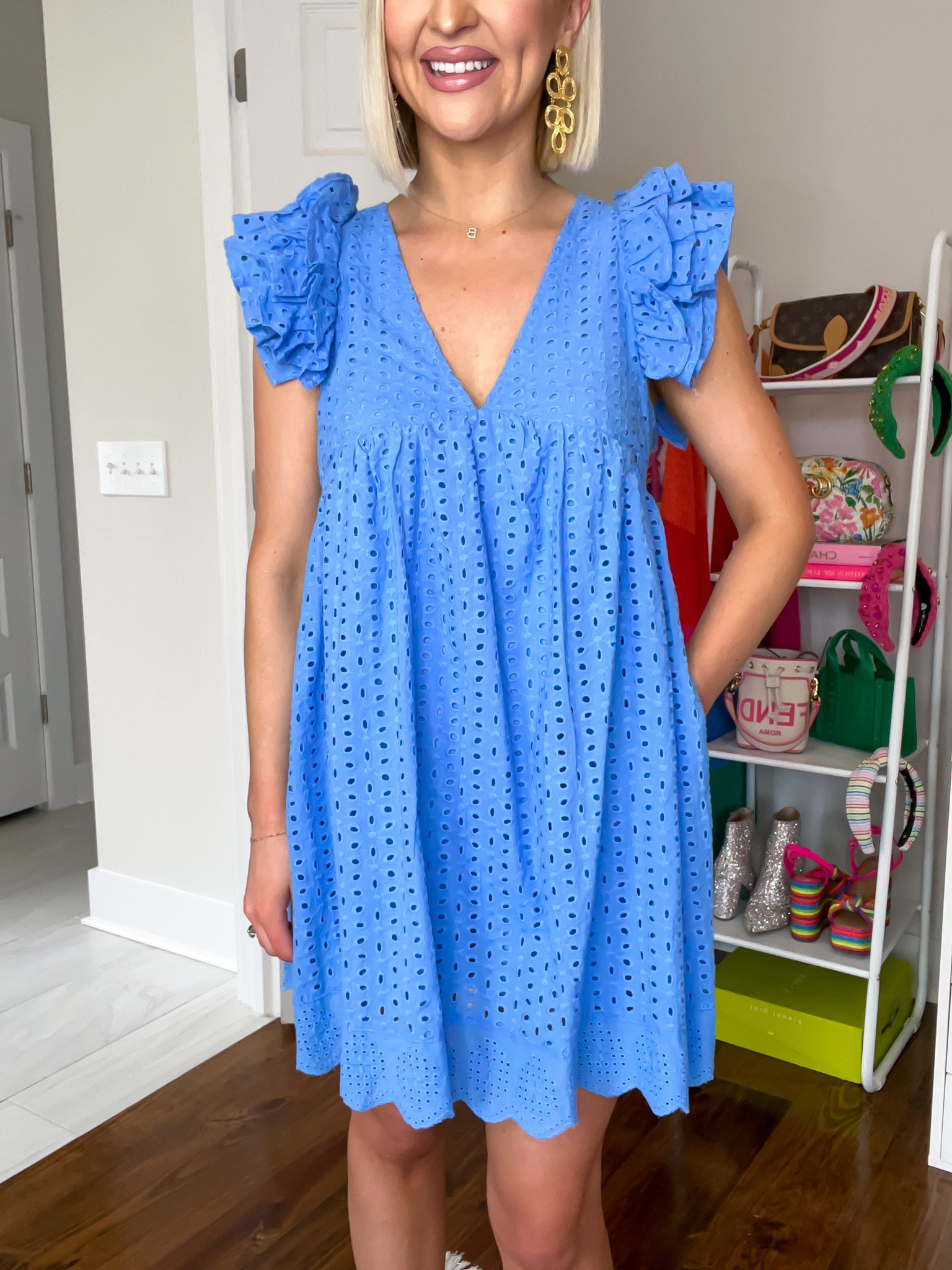 15% off with KELSIE15 / Romper dress / eyelet romper dress 
Size: SM 

#LTKSeasonal #LTKFind #LTKstyletip