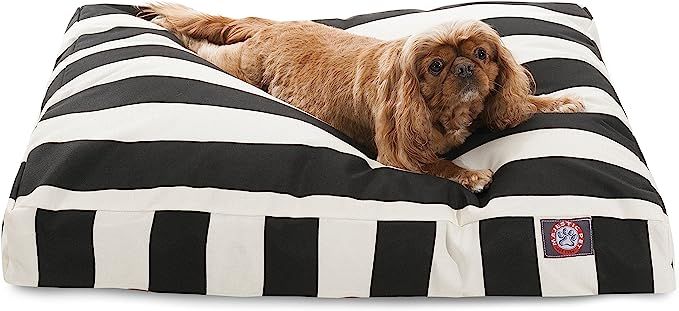 Black Vertical Stripe Medium Rectangle Indoor Outdoor Pet Dog Bed With Removable Washable Cover B... | Amazon (US)