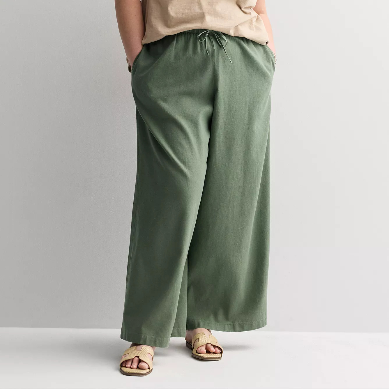Plus Size Sonoma Goods For Life® Mid Rise Linen Blend Pants | Kohl's