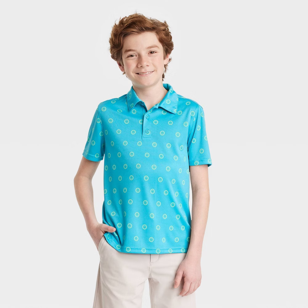Boys' Golf Polo Shirt - All in Motion™ Blue XL | Target