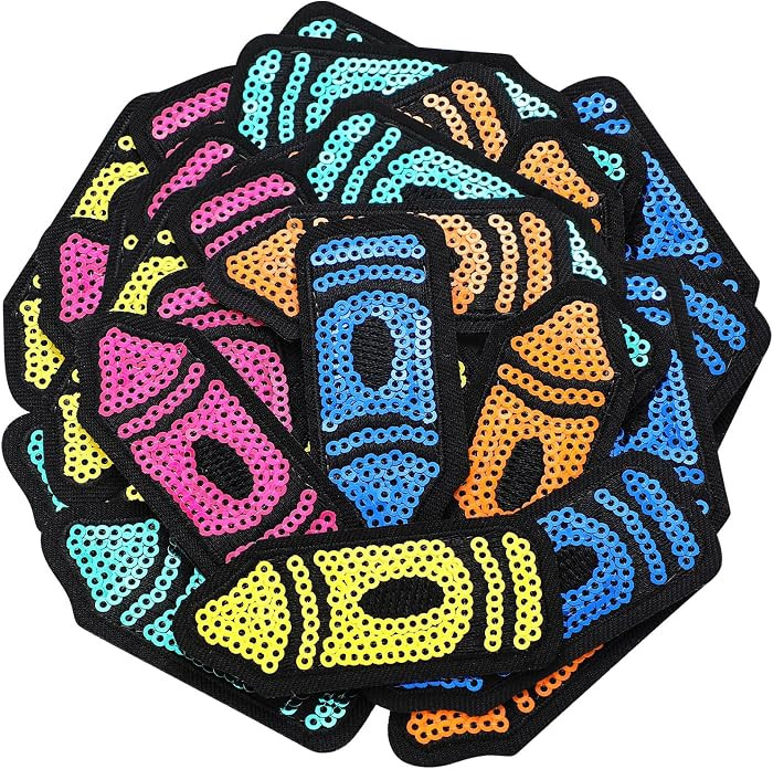 Lyrow 15 Pcs Crayon Iron on Clothes Patch with Sequin School Teacher Embroidered Iron on Patches ... | Amazon (US)
