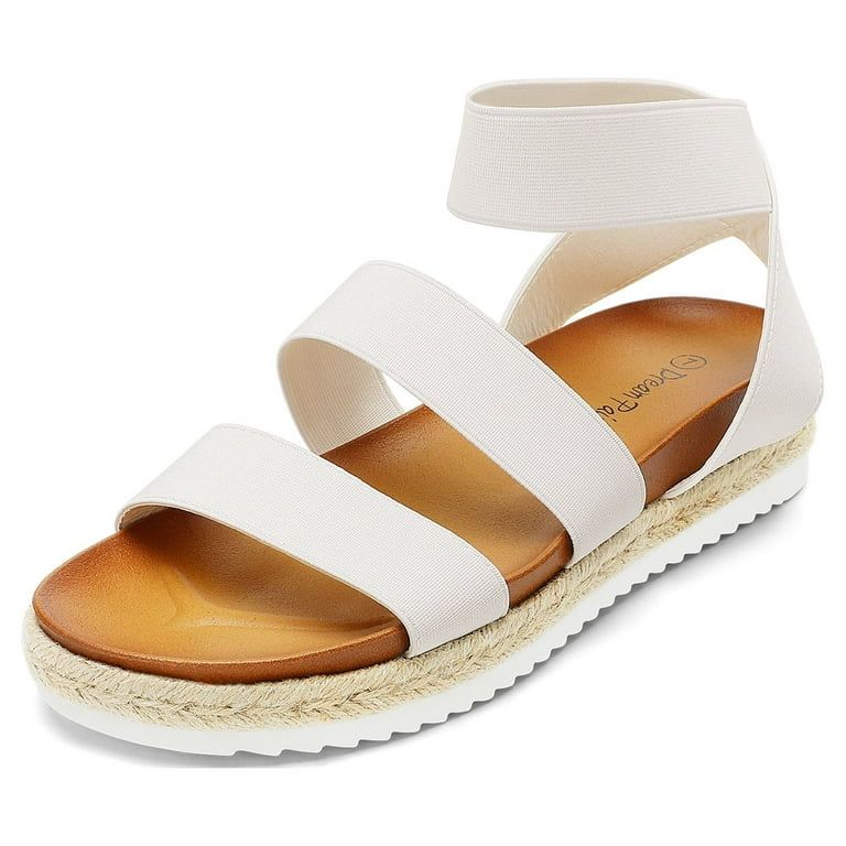 Dream Pairs Women's Jimmie White Platform Wedge Sandals Size 8.5 B(M) US | Walmart (US)