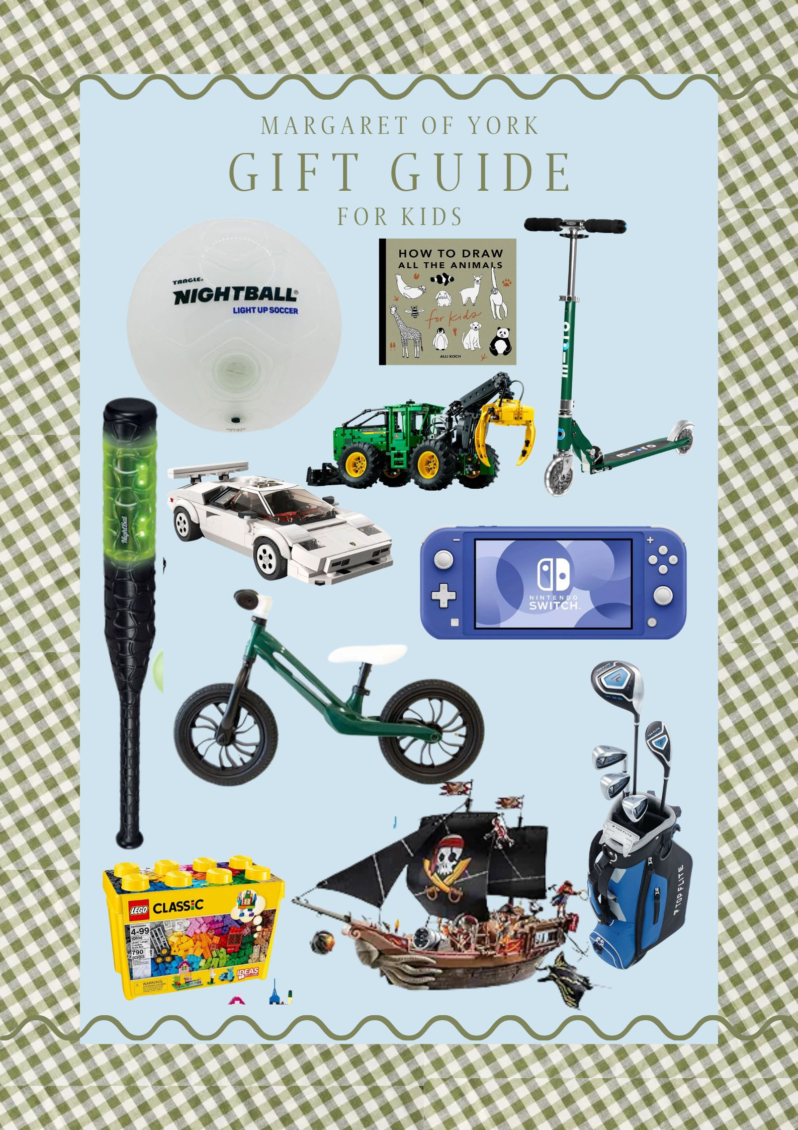 Looking for the perfect gift for the little adventurers in your life? 🏴‍☠️✨ From golf clubs with a stylish bag to keep them swinging, a pedal-free bike for endless outdoor fun, and an exciting Playmobil pirate ship to spark their imagination, we’ve got the perfect picks! Don't miss out on the glow-in-the-dark basketball and bat for some nighttime action, plus a Nintendo Switch for gaming fun, and a scooter for speedy rides! 🎁🚴‍♂️🏀 Let the adventures begin! #GiftIdeas #LittleBoys #PlaytimeFun 

 #LTKGiftGuide #LTKHoliday