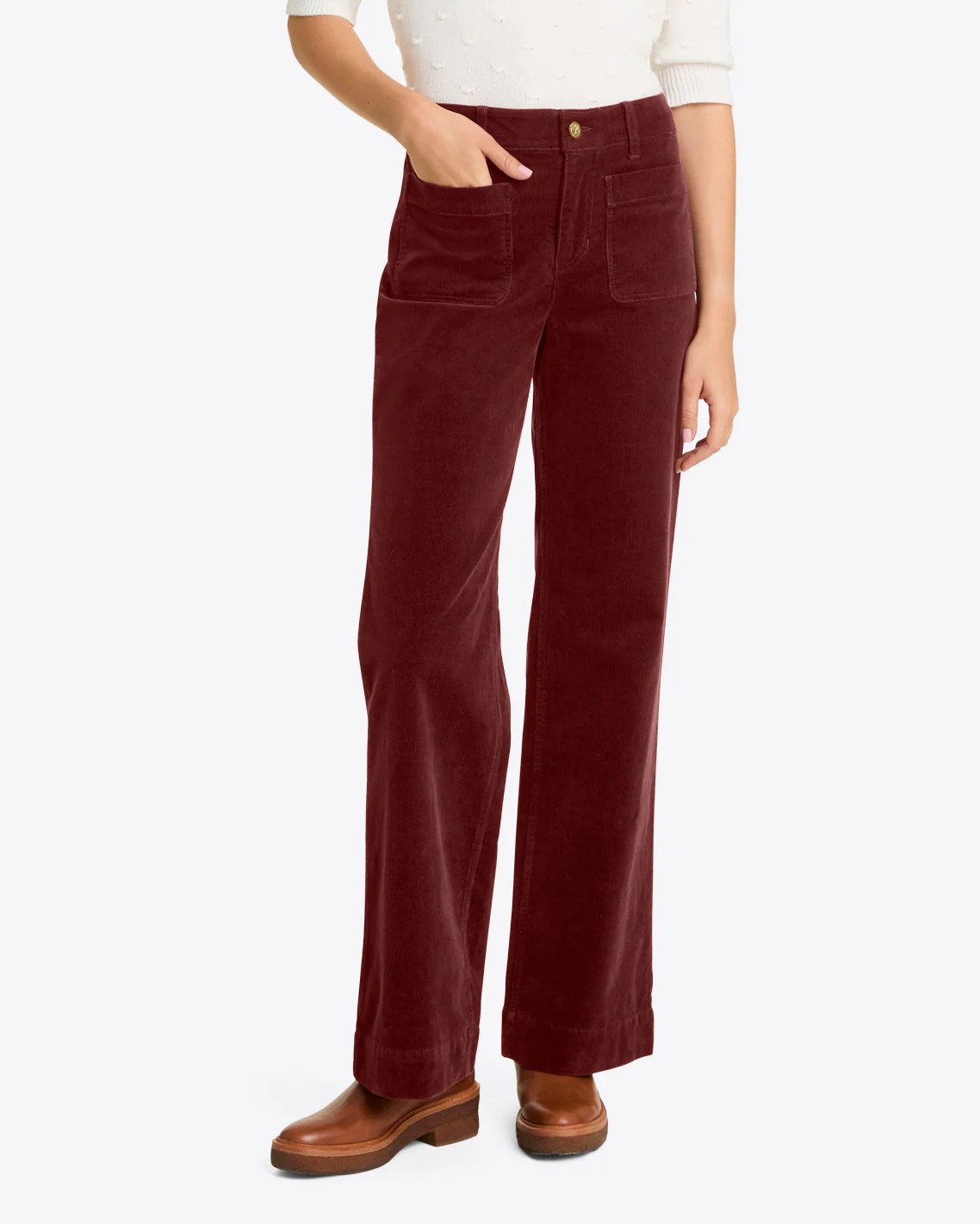 Patch Pocket Corduroy Wide Leg Pant | Draper James (US)