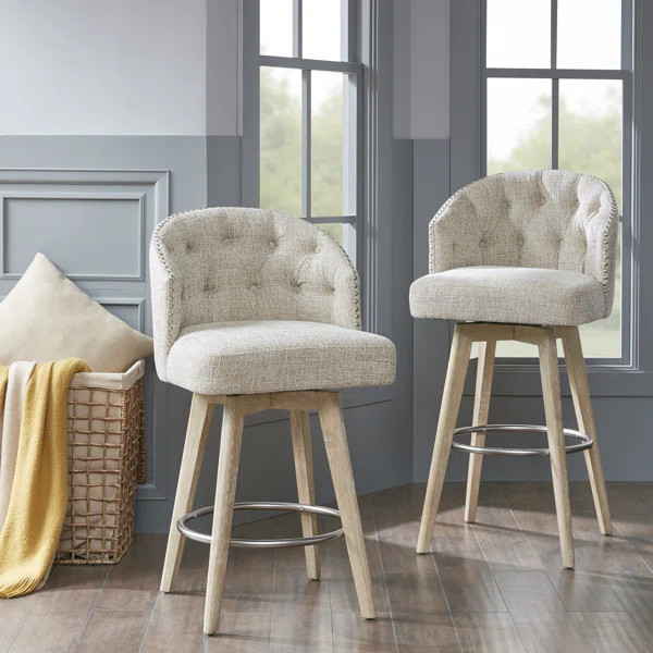 Hitchens Upholstered 360 Degree Swivel Counter Stool | Wayfair North America
