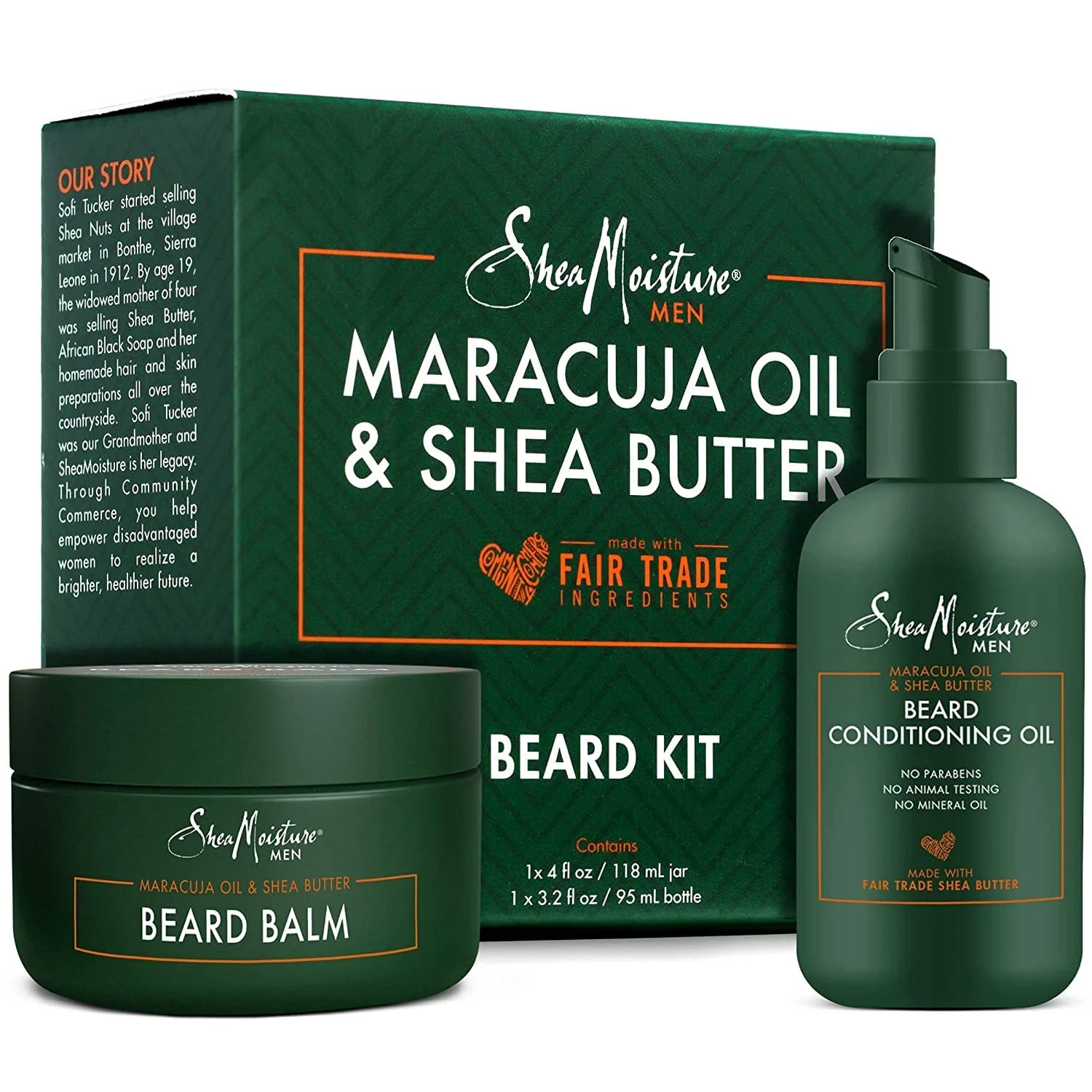 SheaMoisture Beard Oil & Beard Balm - Beard Kit for Men w/ Maracuja & Fair Trade Organic Shea But... | Walmart (US)