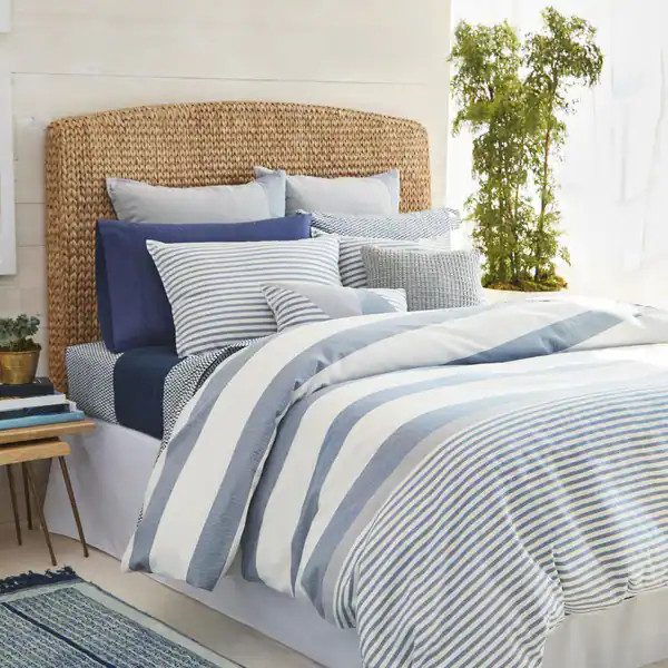 Nautica Fairwater Navy and White Nautical Striped Comforter Set - Full - Queen - 3 Piece | Bed Bath & Beyond