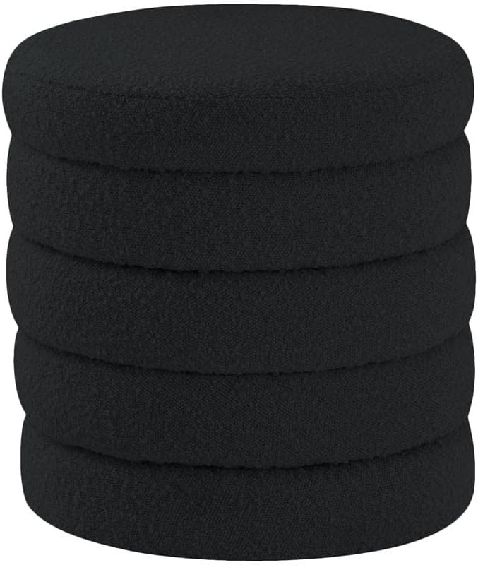 Meridian Furniture Aphia Collection Modern | Contemporary Boucle Fabric Upholstered Ottoman with ... | Amazon (US)