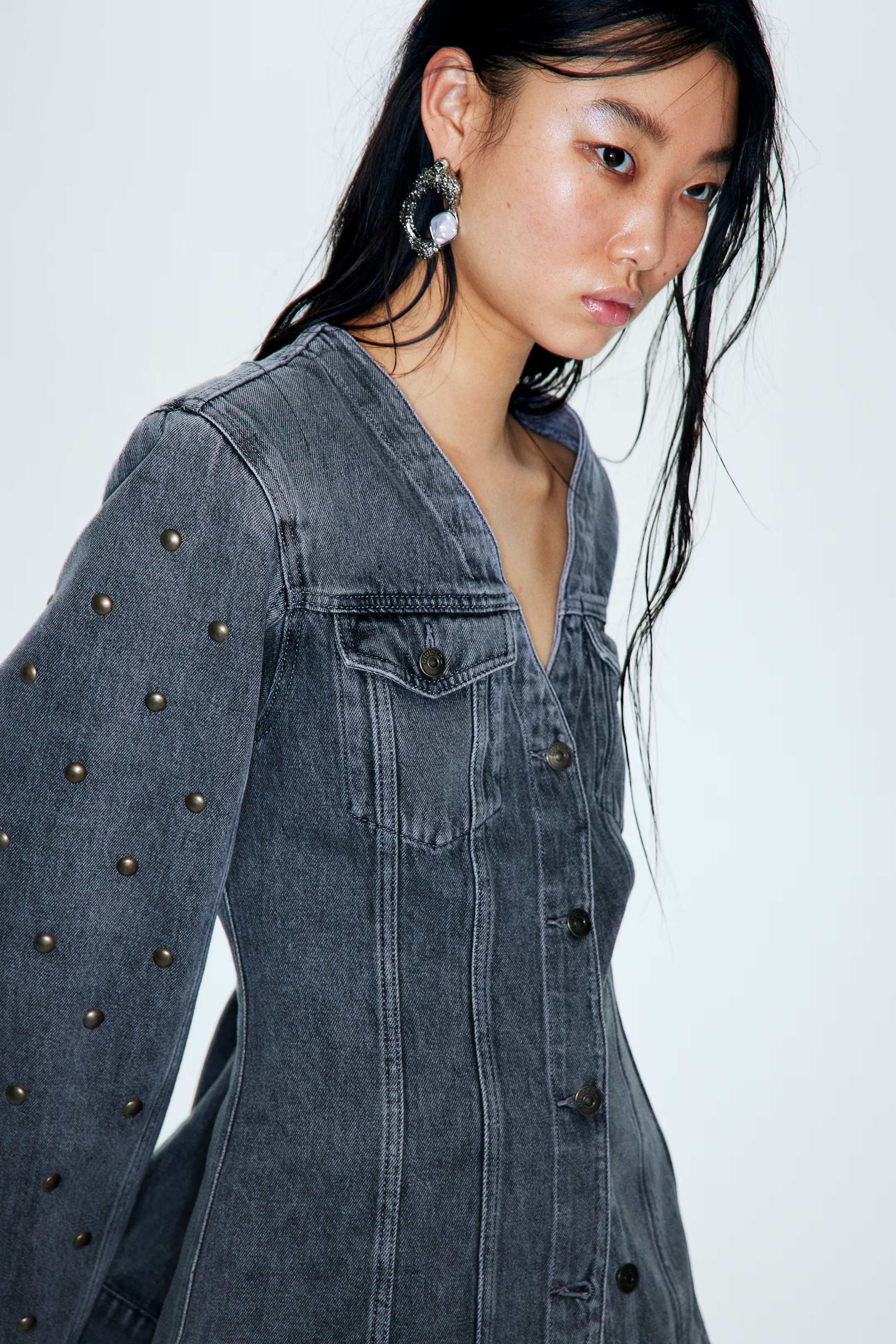 Studded Denim Shacket | H&M (US + CA)