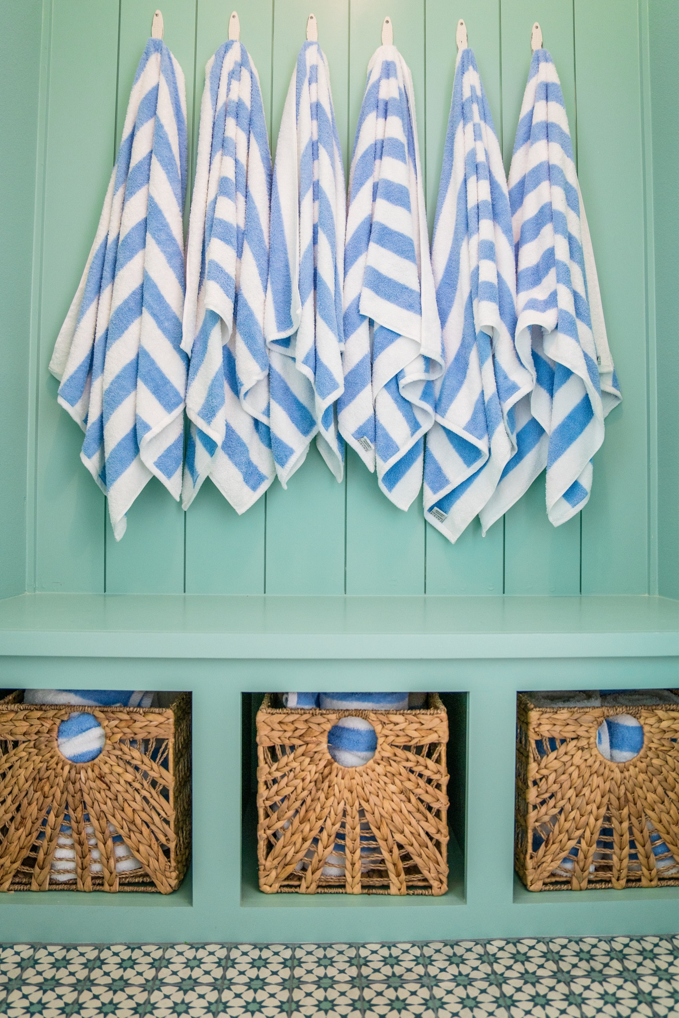 Welcome to The Coastal Towel Nook from one of our projects!  Striped towels, woven textures, and serene hues make this the perfect spot to grab & go for beach days. Effortless organization meets breezy coastal style! #CoastalTowelNook #BeachHouseVibes #CoastalLiving #EffortlessOrganization #SeasideStyle #HomeDesignGoals #BreezyInteriors



#LTKFindsUnder50 #LTKHome