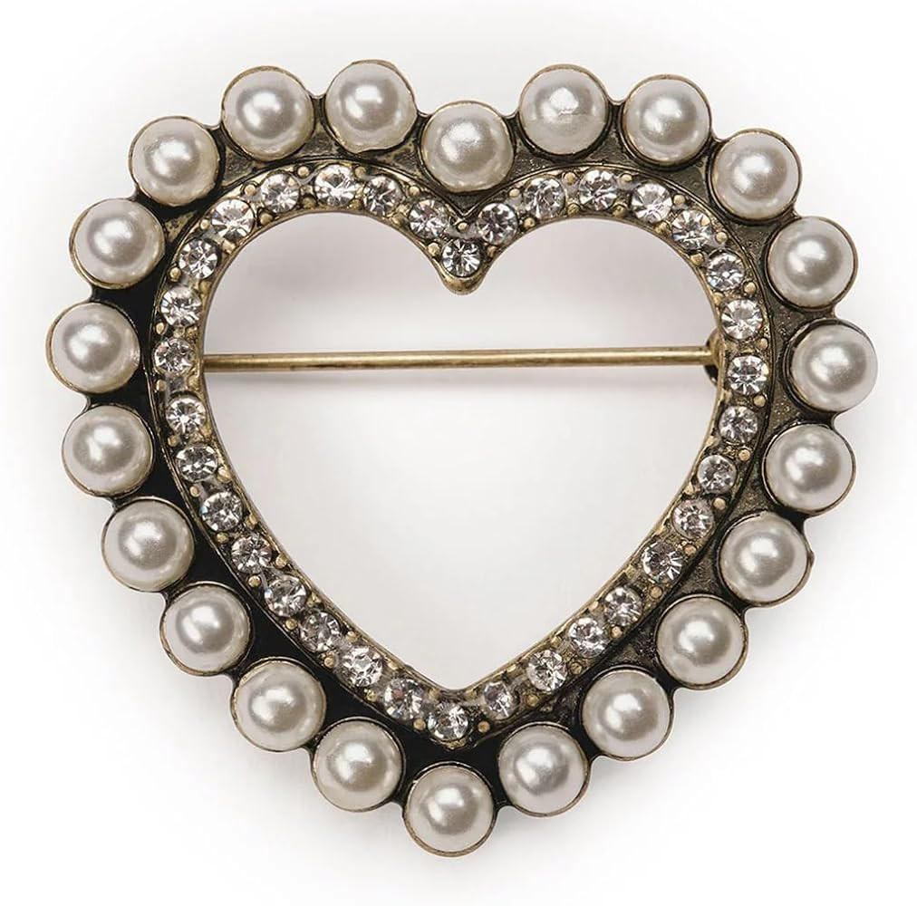 Heart Pearl Brooch by Lovett&Co. – Timeless and Elegant Women's Jewelry Accessory with Classic ... | Amazon (UK)