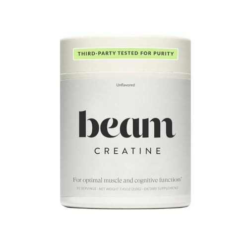 Beam Creatine Powder, Third Party Tested, Micronized Creatine Monohydrate Supplement, Creatine for Women and Men, Muscle Strength, Workout Recovery, Health and Wellness Gift, 30 Servings, Unflavored | Amazon (US)