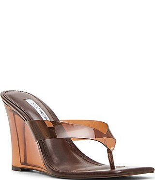 Steve Madden Katrine Clear Thong Wedge Sandals - 7 | Dillard's