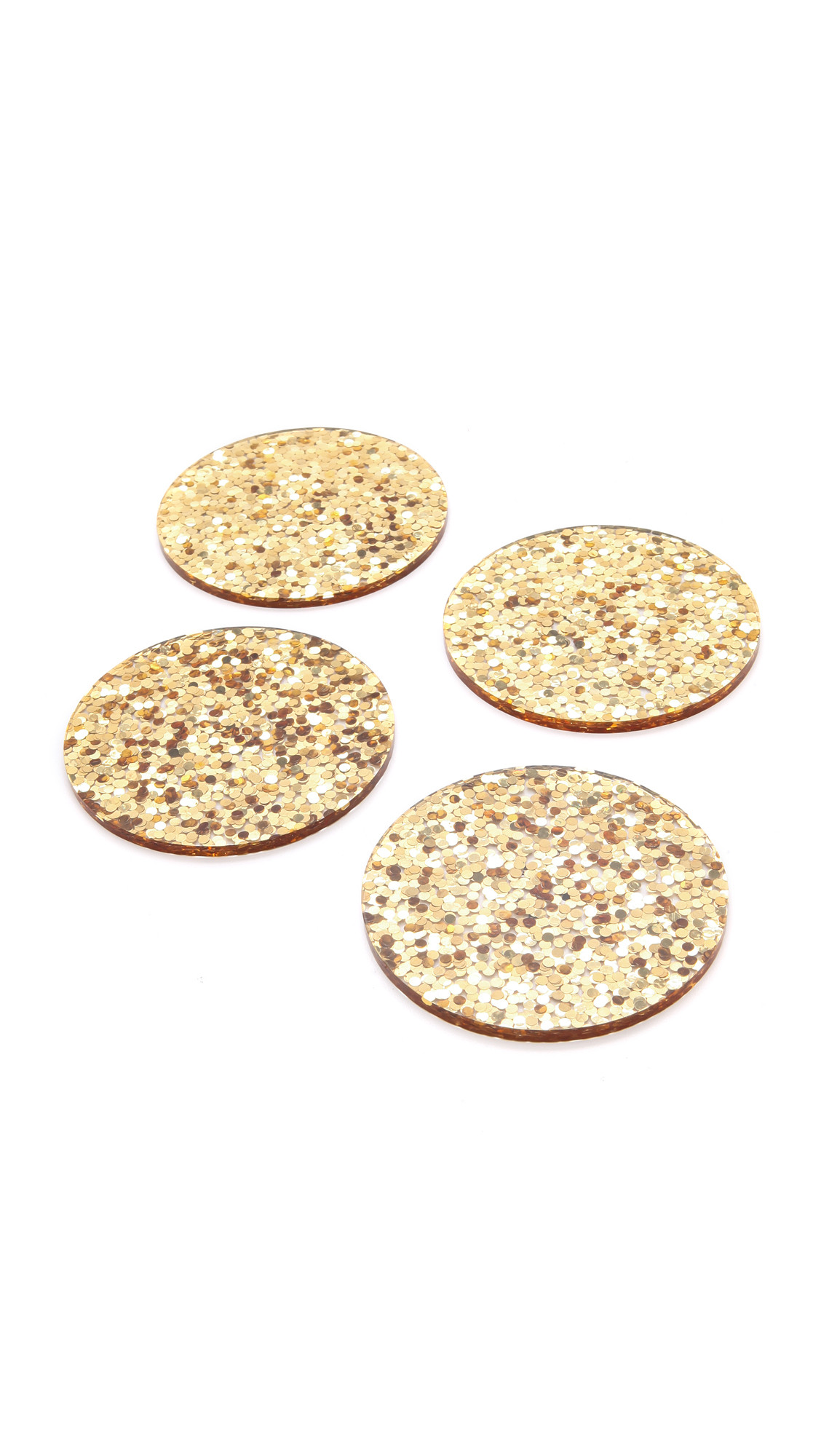 Kate Spade New York Happy Hour Glitter Coaster Set - Gold | Shopbop