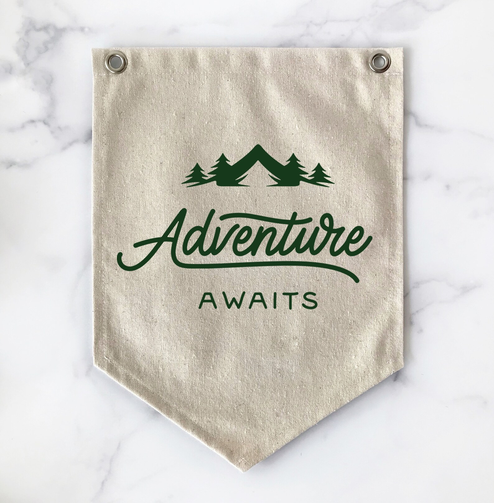 Hanging Canvas Banner Sign, Adventure Awaits Pennant Flag Wall Decor, Camping Nursery Decor, Summ... | Etsy (US)