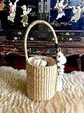 Pom Pom Straw Bag,Round Straw Bucket Bag,Handwoven Straw Bag,Pom Pom Straw Bag Tote,Straw Basket,Pom | Amazon (US)