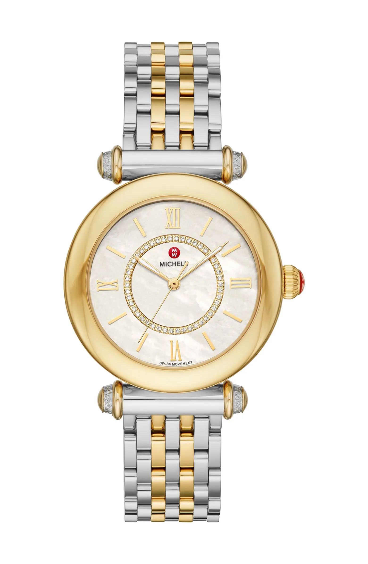 Women's Caber Diamond Two-Tone Bracelet Watch, 35mm - 0.19 ctw | Nordstrom Rack