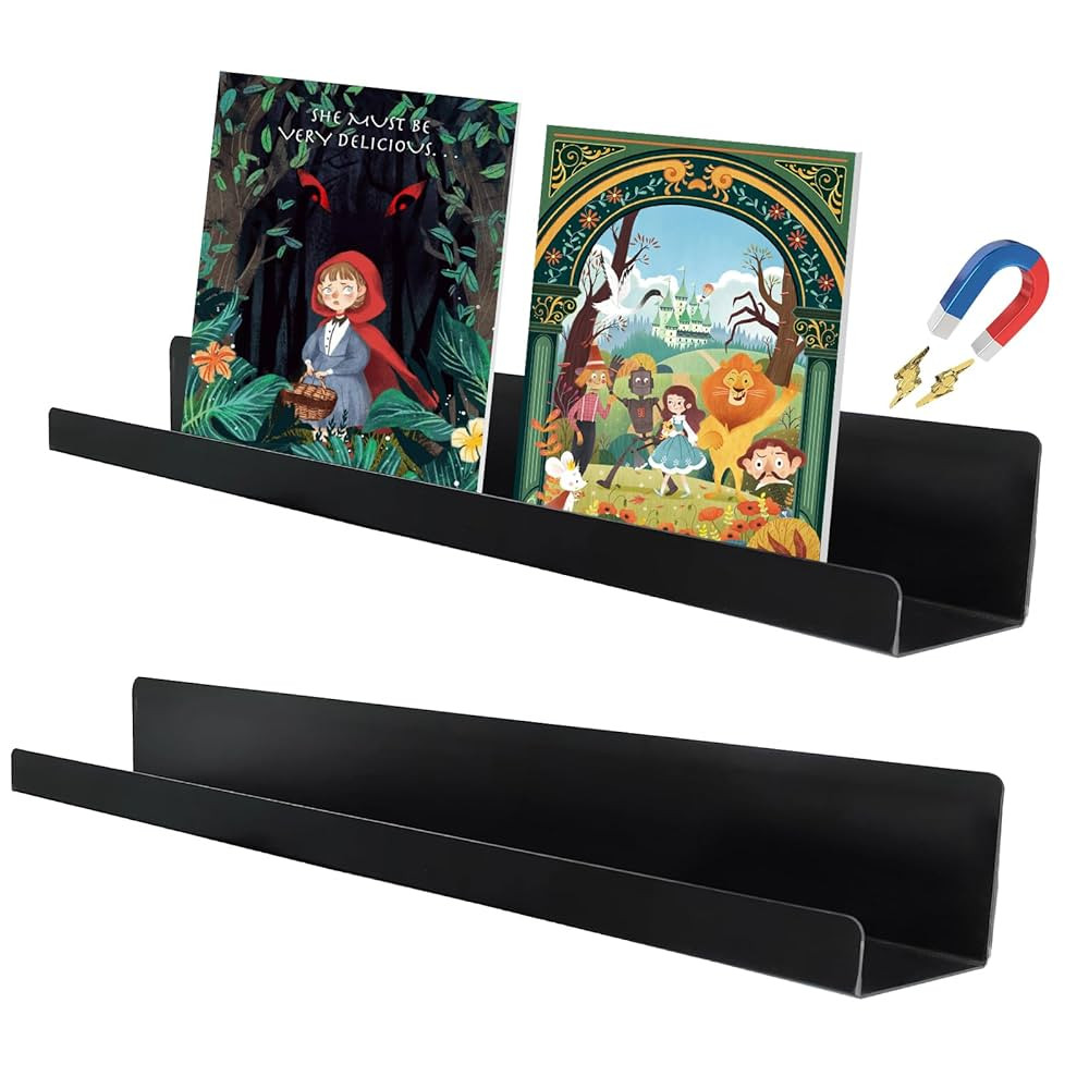 2 Pack Magnetic Book Shelf for Whiteboard Classroom, 17 Inch Magnetic Shelf Metal Floating Book S... | Amazon (US)