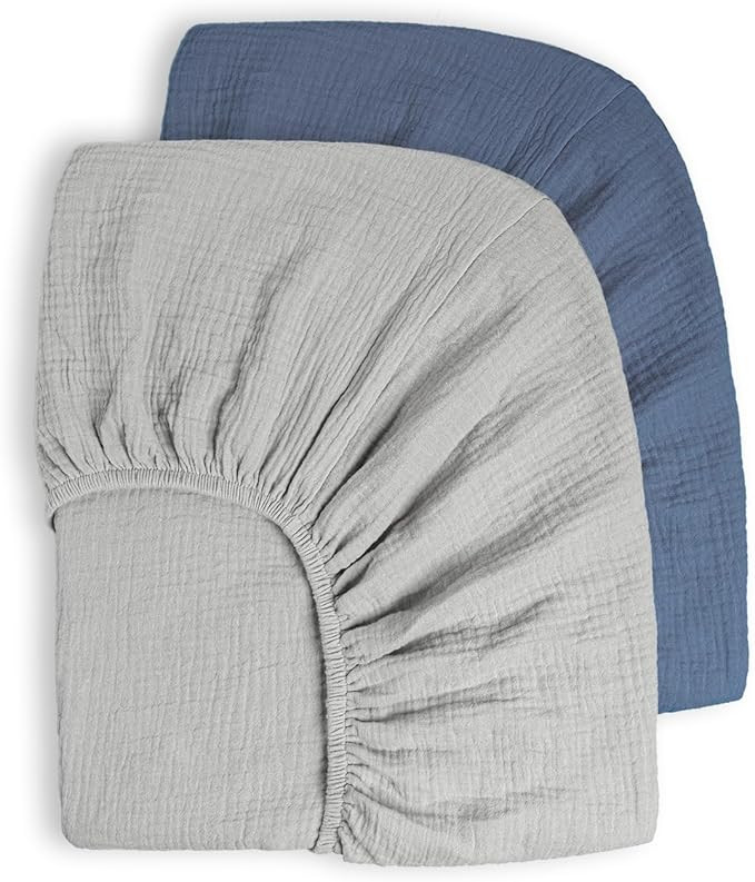 Bearmoss Muslin Crib Sheets 100% Cotton Baby Crib Sheets Fitted for Standard Crib Mattress & Todd... | Amazon (US)