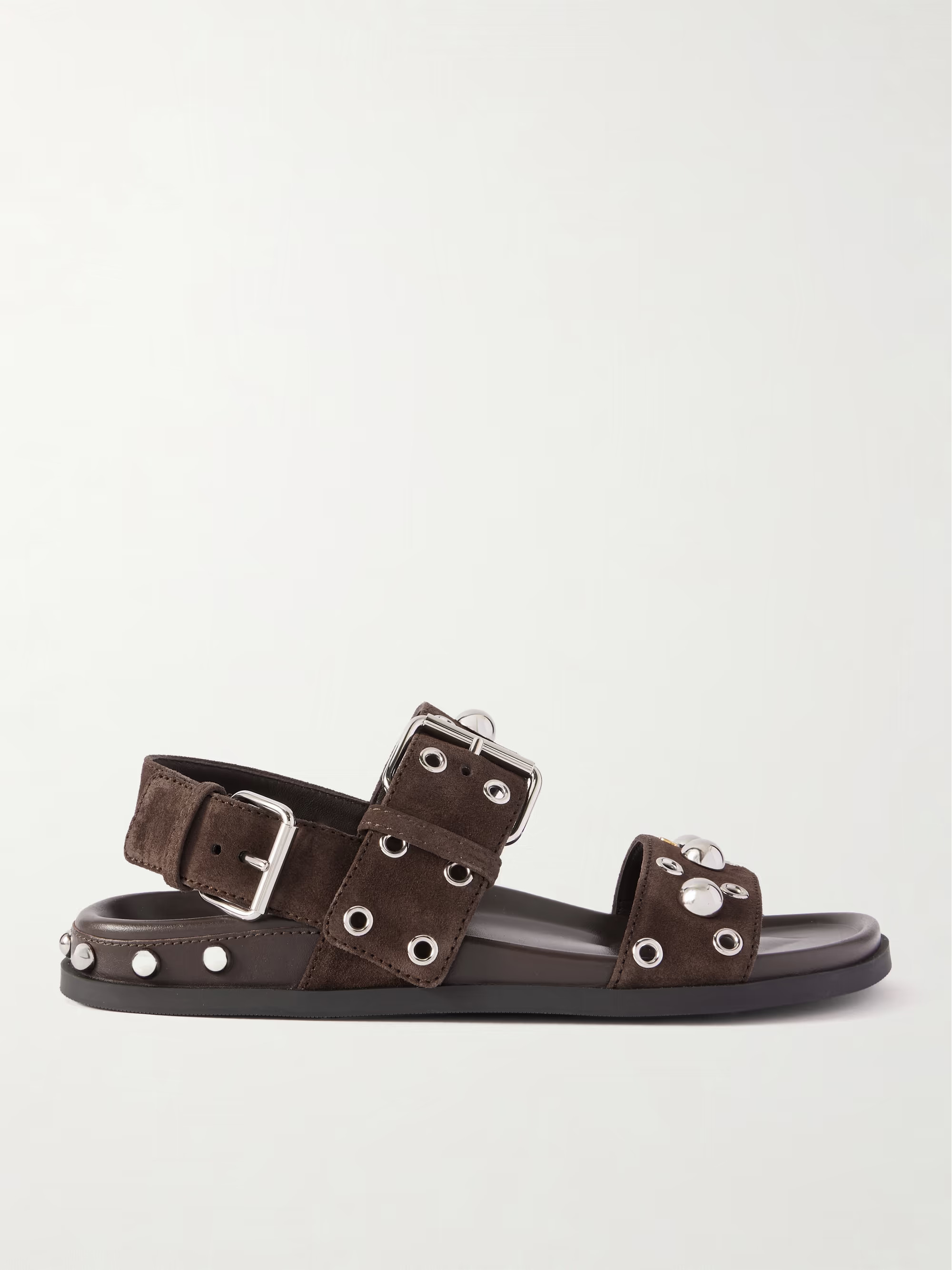 Nellcôte 20 studded eyelet-embellished leather and suede sandals | NET-A-PORTER (US)