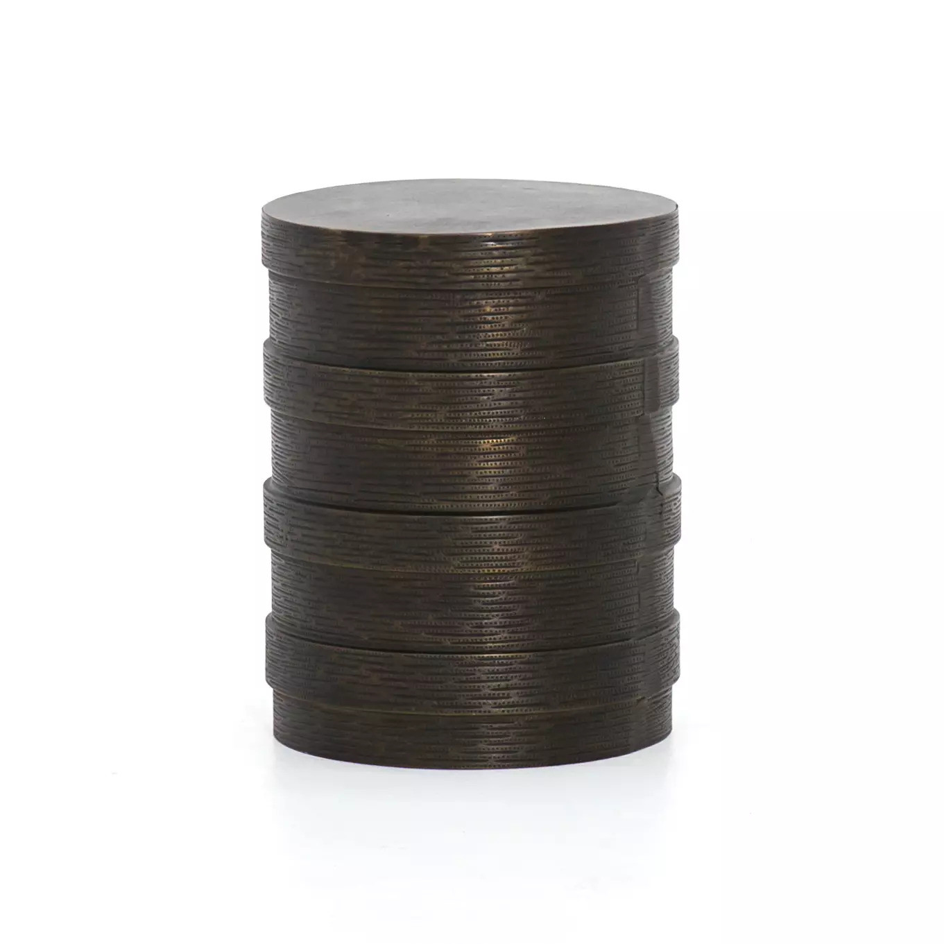 Trello Drum End Table Textured Brass | Scout & Nimble