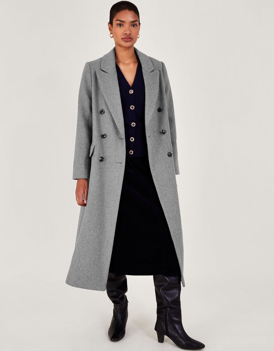 Fay Double Breasted Coat Grey | Monsoon (UK)