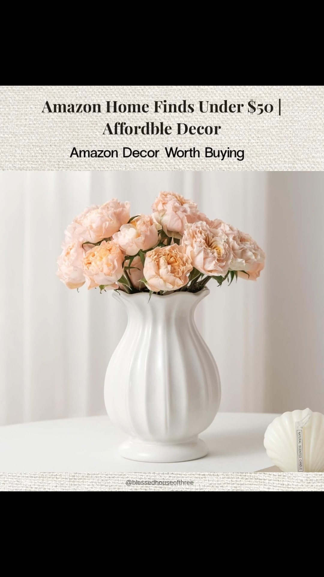 Amazon home finds under $50 that look way more expensive 🤍 sharing my favorite affordable decor pieces including neutral vases, wall art, sconces, candles, and styling accents that elevate your home on a budget. These Amazon decor finds are perfect for modern, neutral, and organic style homes and are all worth buying right now. Follow me on LTK for daily home decor finds, Amazon favorites, and affordable styling ideas.


#LTKSaleAlert #LTKHome