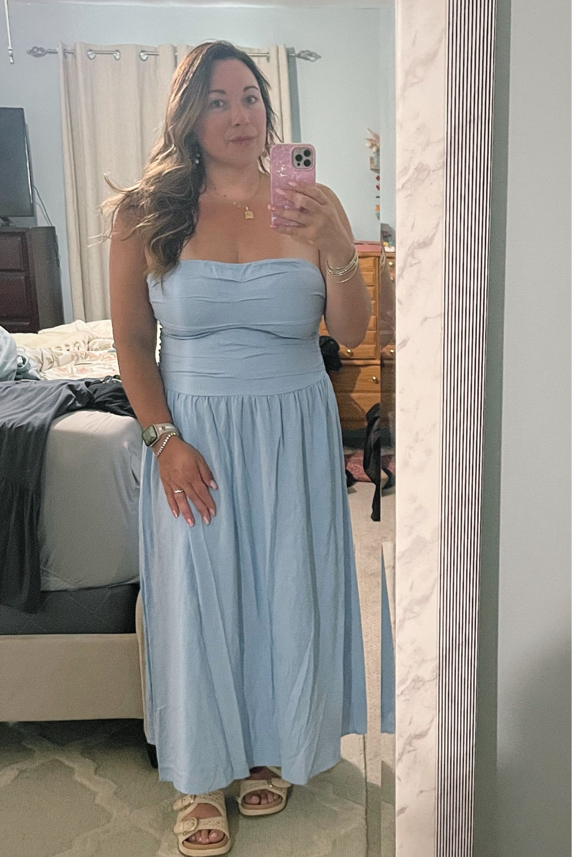 This pretty dress is currently on sale for under $30! I did my normal size large 

#LTKMidsize #LTKSaleAlert #LTKFindsUnder50