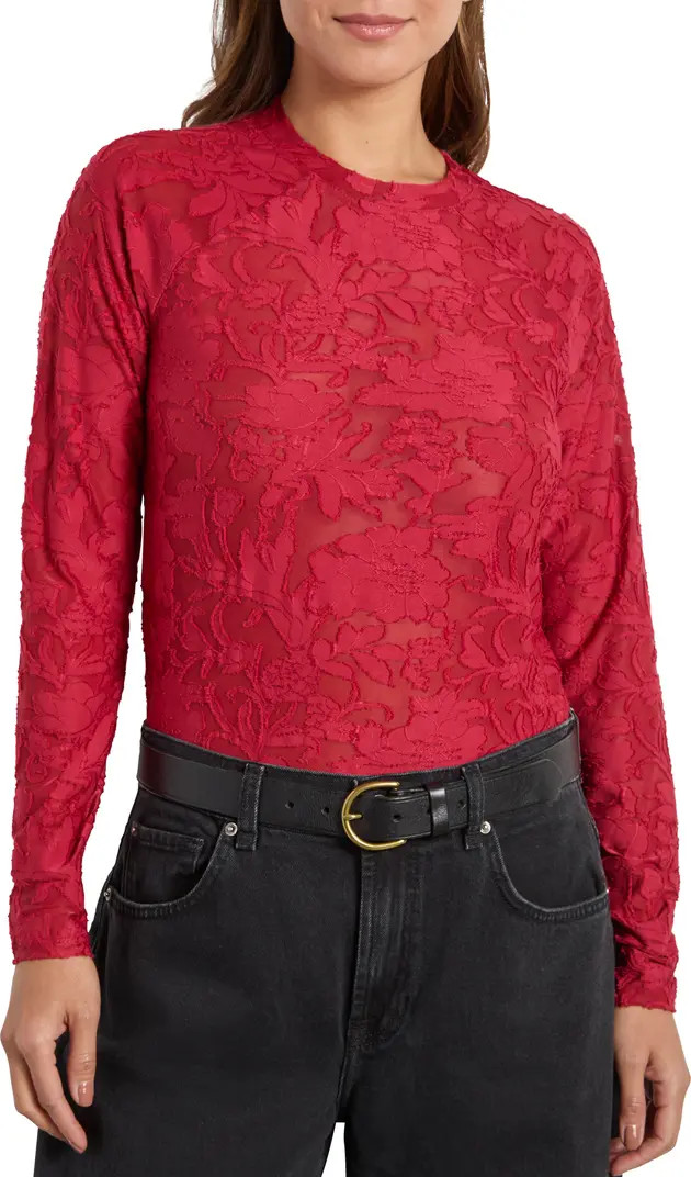 Splendid Cece Floral Semisheer Long Sleeve Top | Nordstromrack | Nordstrom Rack