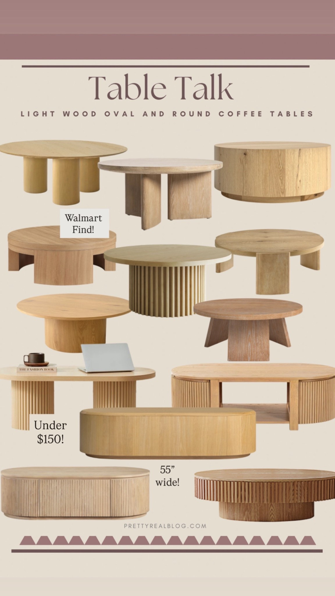 Light wood Coffee tables starting at $140!! Round coffee tables, oval coffee tables, large coffee tables, transitional modern coffee tables 

#LTKHome