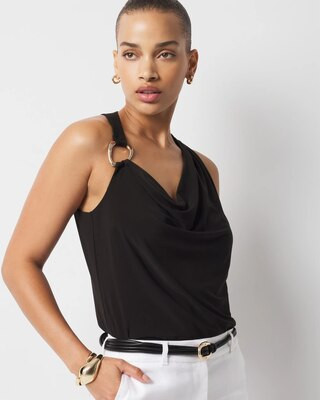 Hardware Detail Cowl Neck Jersey Tank | White House Black Market