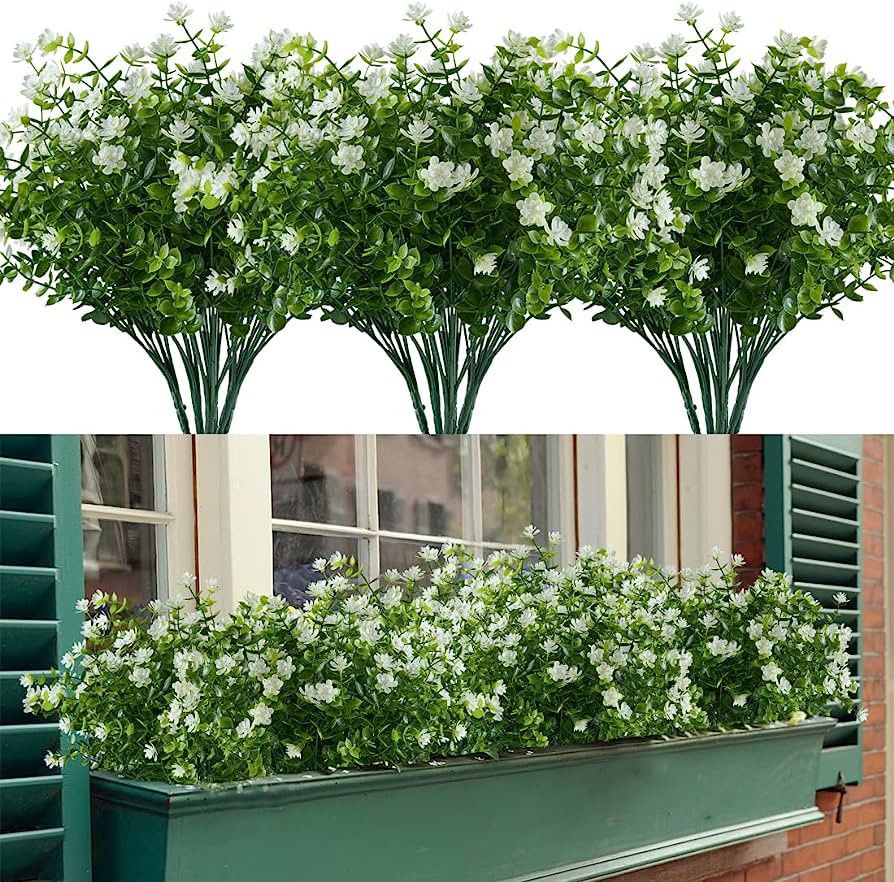 HAPLIA 6 Bundles Artificial Flowers, Fake Artificial Greenery UV Resistant No Fade Faux Plastic P... | Amazon (US)