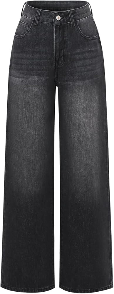 Women Wide Leg Baggy High Waist Boyfriends Straight Leg Stretchy Denim Pants Trendy Fall 2025 | Amazon (US)