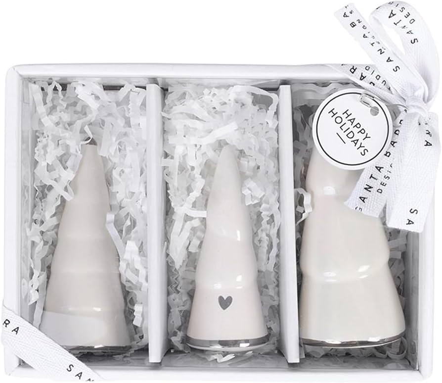 Santa Barbara Design Studio Holiday Shelf Décor Christmas Collection Ceramic Trees, Set of 3, Wh... | Amazon (US)