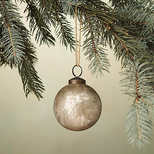 Silvery Gray Glass Globe Ornament | Terrain