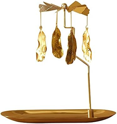 Rotating Candle Holder with Tray, Gold Candle Spining Metal Holder for Christmas, Valentine's Day... | Amazon (US)