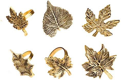 Amazon.com: Alpha Living Home Fall Leaf Napkin Rings Set of 6, Napkin Rings Bulk for Party Decora... | Amazon (US)